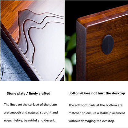 9kg Luxury Heavy Bamboo Tea Tray Chinese Kung Fu Serving Tray Water Drain Tray