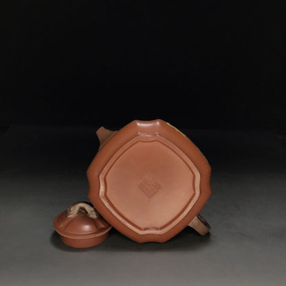 vintage chinese yixing purple clay teapot zisha ceremony carving Collectible art
