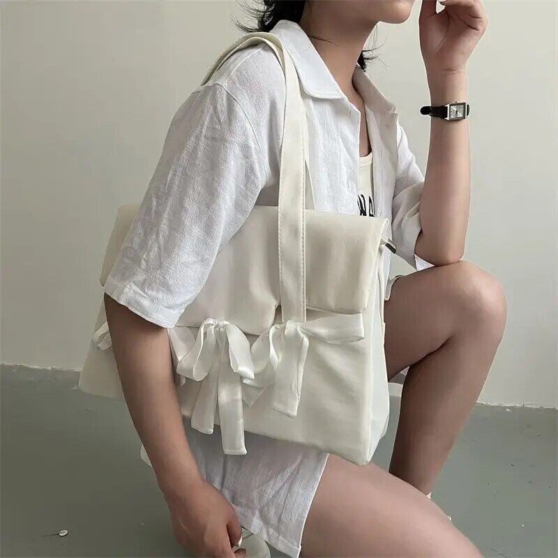 Laptop Bags Women Ladies Nylon Shoulder Bags Bow Shoppers