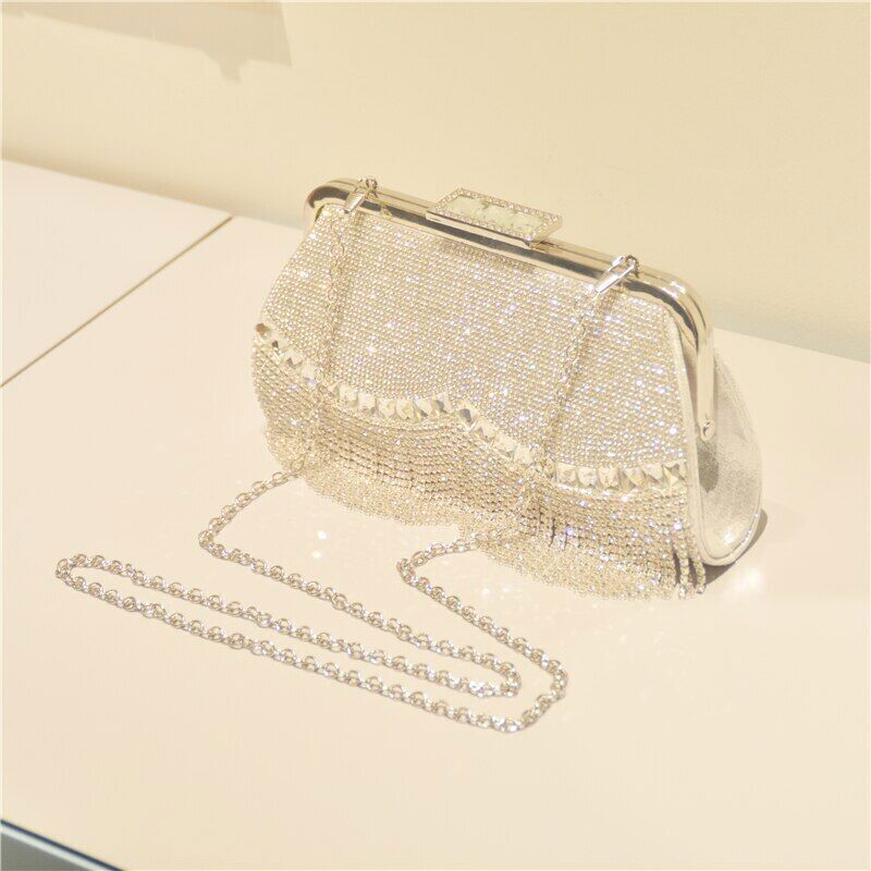 Women's Evening bag Clutch Bags Wedding Lock Bag Chain Tassel Shoulder Bags