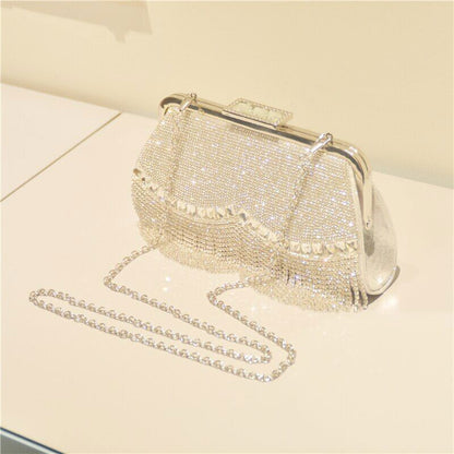 Women's Evening bag Clutch Bags Wedding Lock Bag Chain Tassel Shoulder Bags