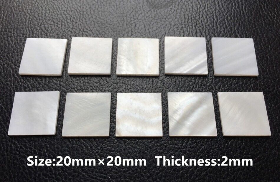 Mother Of Pearl Shell Sheets 20Pcs White Natural Freshwater Crafts Decor 20x20mm