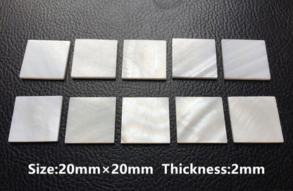 Mother Of Pearl Shell Sheets 20Pcs White Natural Freshwater Crafts Decor 20x20mm