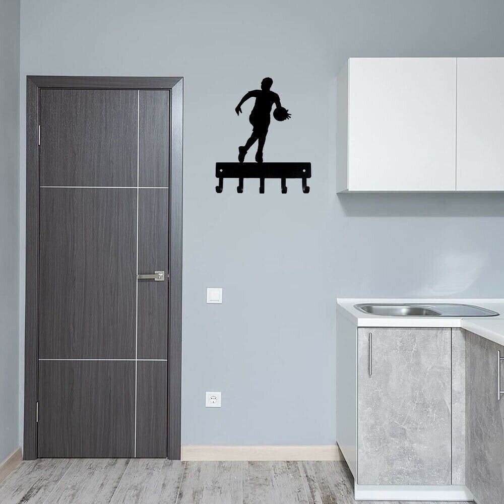 Basketball Player Sport - Key Hooks Holder Wall Mounted Hook Up Decoration Wall