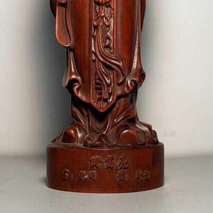 Chinese Boxwood Carved Figure Statue Ornaments Wooden Figurine Artwork Collector