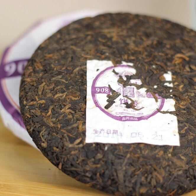 200g Yunnan Haiwan"Lao Tong Zhi" 908 Menghai Pu Erh Tea Cake 141 Puer Cooked Tea