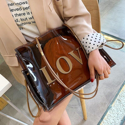 Bag Transparent Jelly Large Tote Pvc Clear Handbag Women Shoulder Capacity Beach