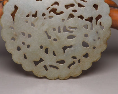Antique Chinese Natural Hetian Jade Carved Dragon Jade Pendant Nice Jewelry Gift