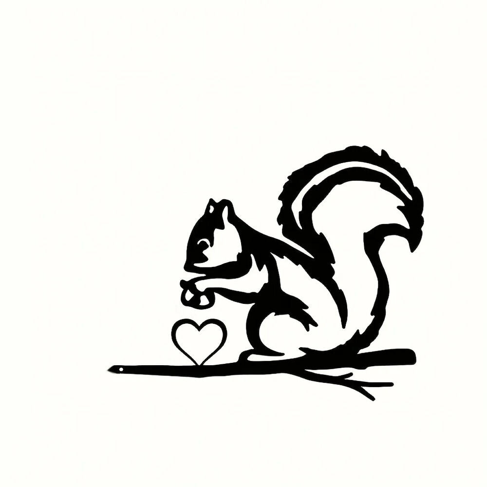 Add a Touch of Whimsy to Outdoor Space with Metal Big Tail Squirrel Wall Art