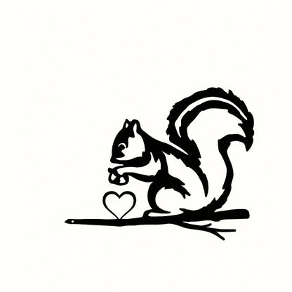 Add a Touch of Whimsy to Outdoor Space with Metal Big Tail Squirrel Wall Art