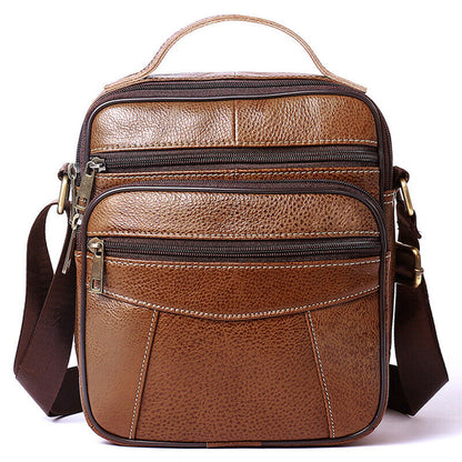 100% Genuine Leather Men's Sling Shoulder Messenger Bags 8" Handbags Crossbody