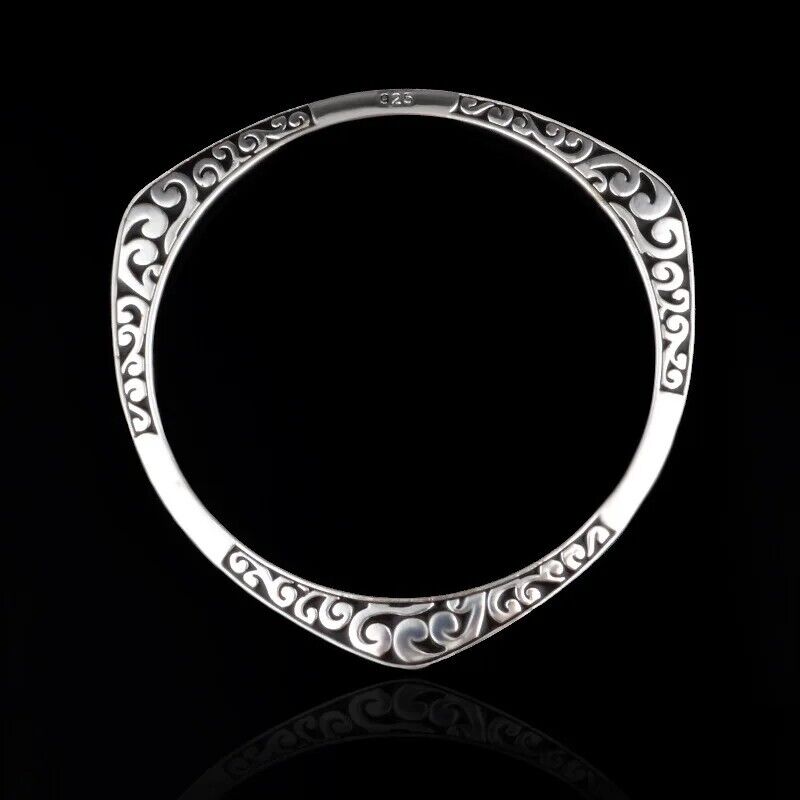 Women Cuff Bracelet Sterling Tibetan Silver Bangle Vintage Style Fashion Jewelry