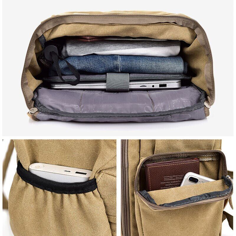 Canvas Travel Backpacks Men Casual Bag Bucket Bags Travel Bags