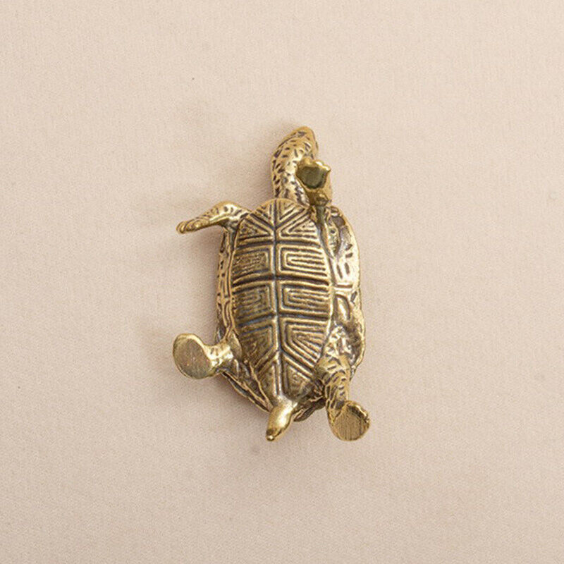 Retro Brass Tortoise Statue Desktop Ornaments Solid Copper Turtle Figurines^B p9