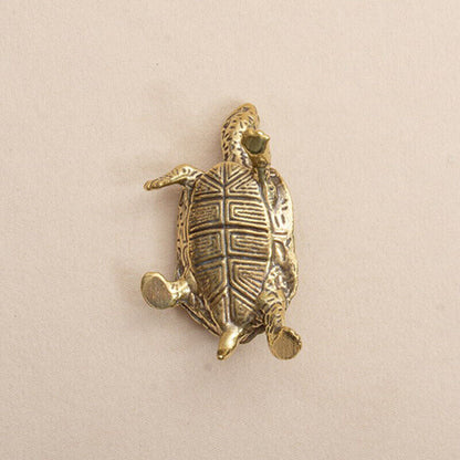 Retro Brass Tortoise Statue Desktop Ornaments Solid Copper Turtle Figurines^B p9