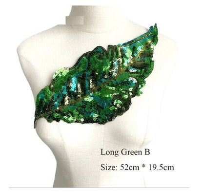 Clothing Applique Sew-On Patch Large Sequins Leaves Fashion DIY Jeans Decoration