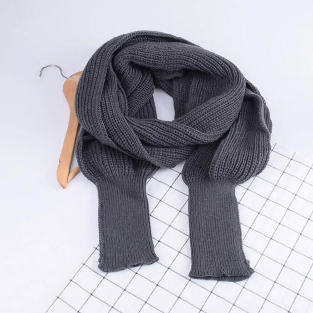 Women Scarf Imitation Cashmere Winter Thicked Sleeve Wrap Sweater Knitted Shawls