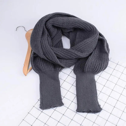 Women Scarf Imitation Cashmere Winter Thicked Sleeve Wrap Sweater Knitted Shawls