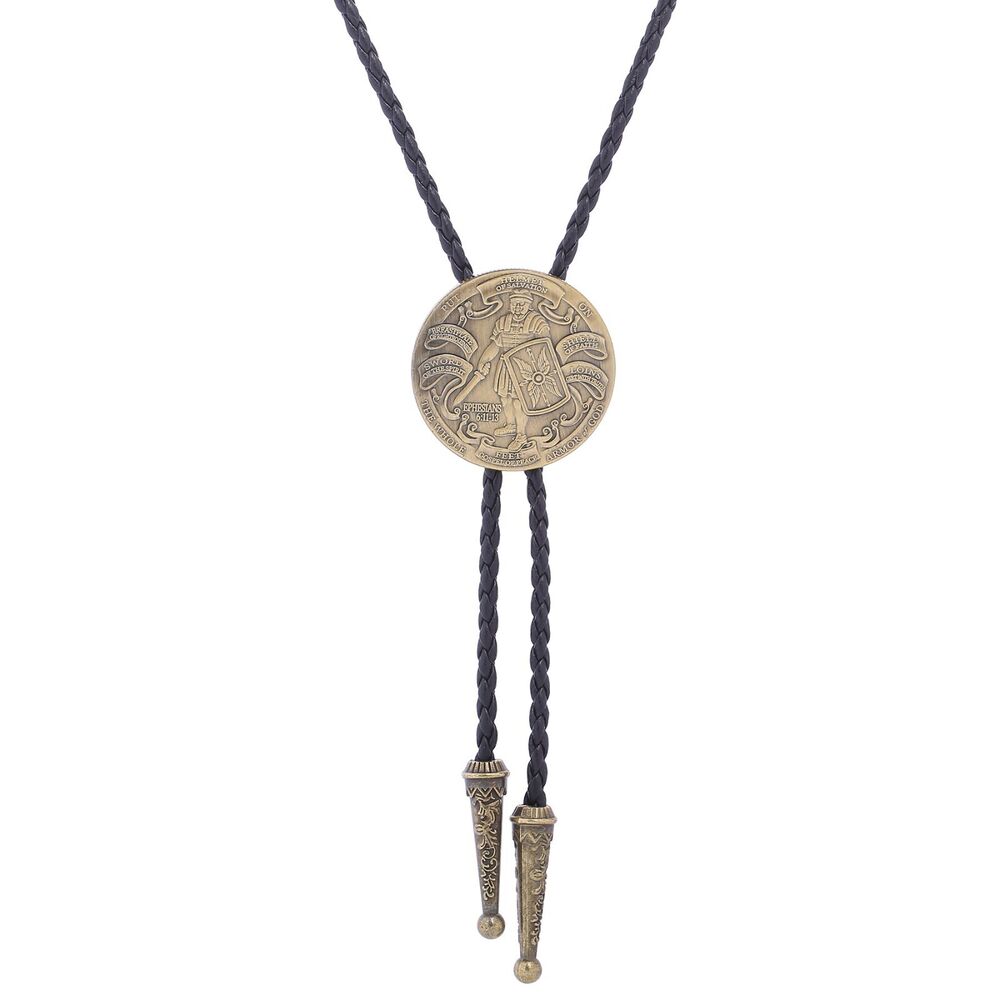Men Bolo Tie Leather Chain Fashion United States Marine Corps Bronze Bow Necktie