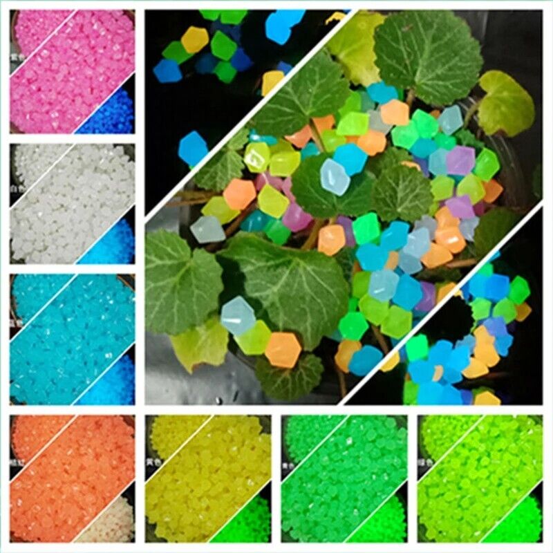 Luminous Stones 100Pcs Home Garden Aquarium Landscaping Glow in the Dark Pebbles