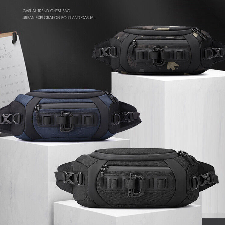 Men's Sling Backpack Nylon Waterproof Crossbody Bag Waist Pack Casual Daypack