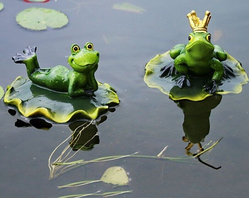 Frogs Statue Resin Floating Sculpture Desk Ornament Tank Garden Pond Decorations