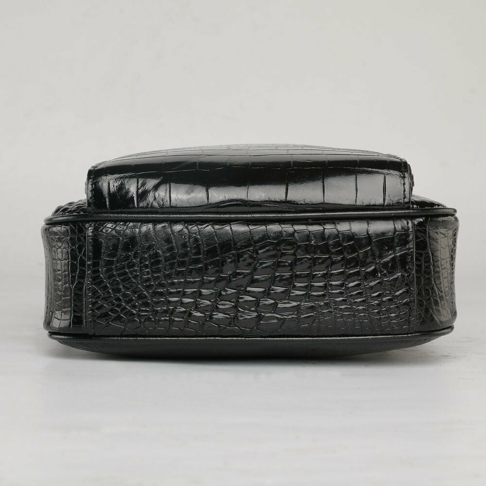 Handcrafted Alligator Crocodile Skin Leather Men's Shoulder Messenger Luxury Bag