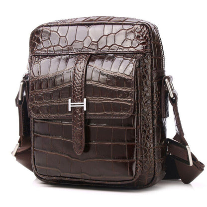 Designer Men's Bag, Real Leather Crocodile Men's Business Shoulder/Messenger Bag