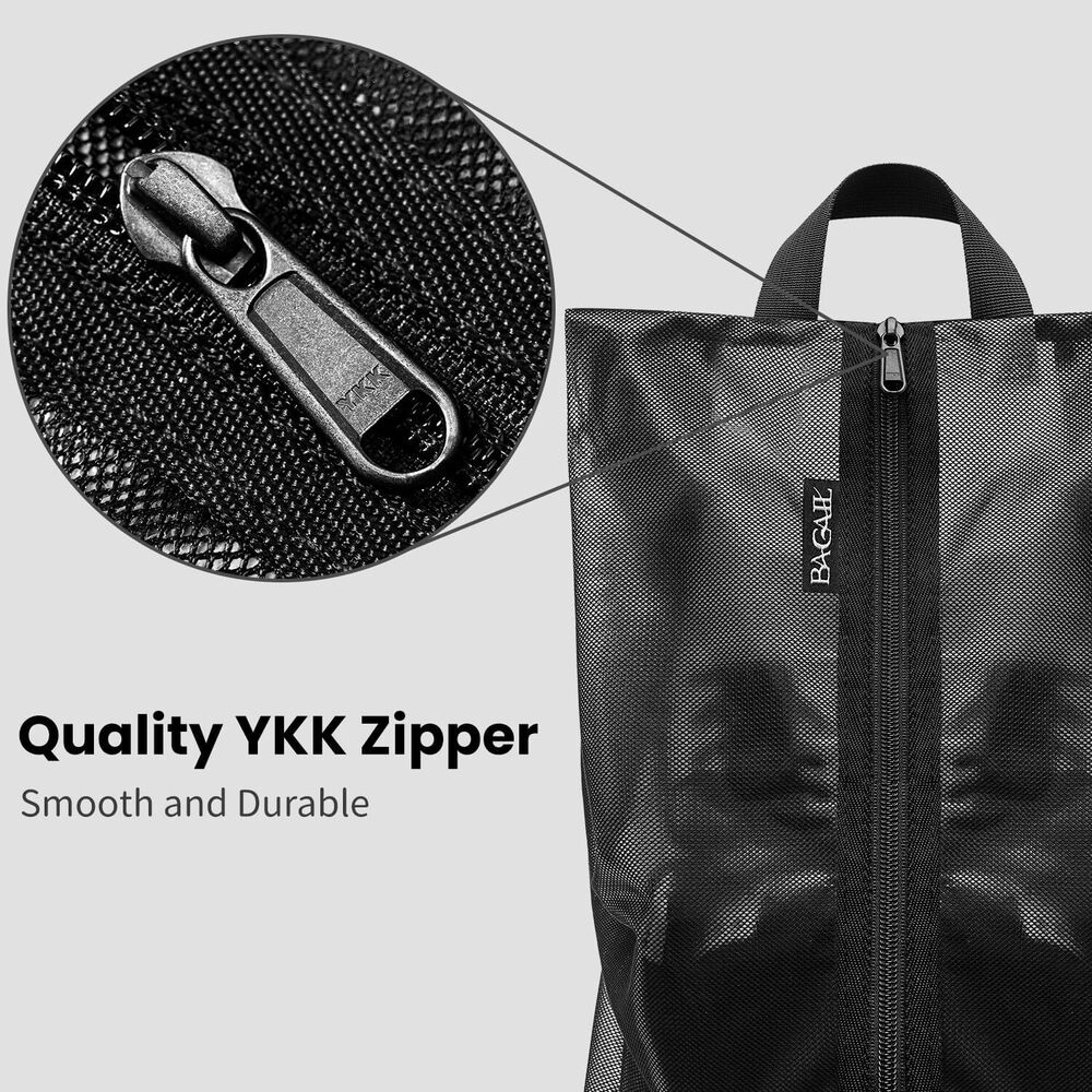Bagail Shoe Bags for Travel,Set of 2 Large 17"x10"x5", Classic Black 2pcs