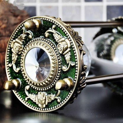 Hourglass 30 Minutes Timer Vintage Metal Inlaid Crystal Home Ornament 9.5x20.5cm
