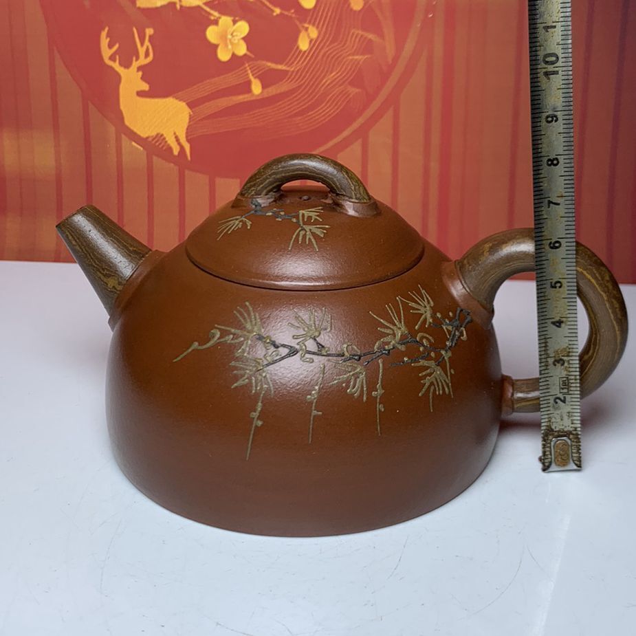 Vintage Chinese Yixing Purple Clay Teapot Zisha Handmade Household Teaware Art