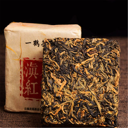 250g Dian Hong Black Tea Brick Yunnan Golden Buds 400 Years Ancient Old Tree Tea