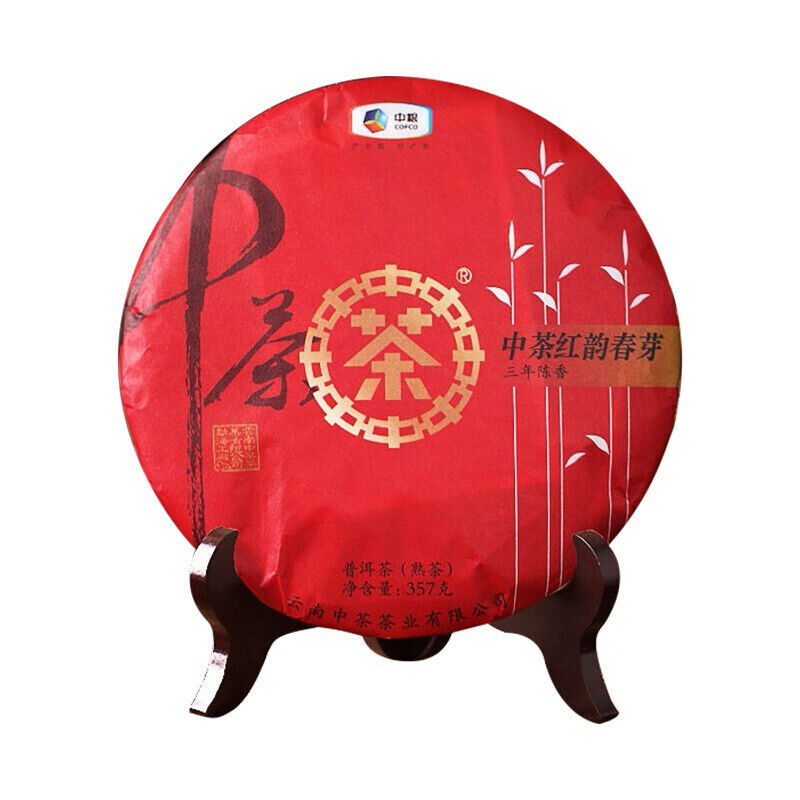 ChinaTea Red Rhyme Spring Bud 2019 Yunnan Menghai Pu'er Tea Ripe Cooked Tea 357g