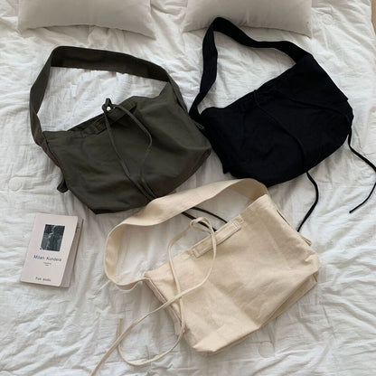 Women Bandage Crossbody Bag Canvas Shoulder Bag Female Bag Student Bag