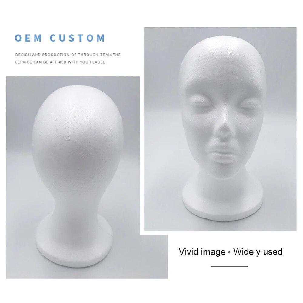Flocking Female Foam Mannequin Head Model Hat Wig Display Stand Rack White E1j6