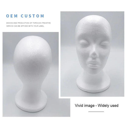 Flocking Female Foam Mannequin Head Model Hat Wig Display Stand Rack White E1j6