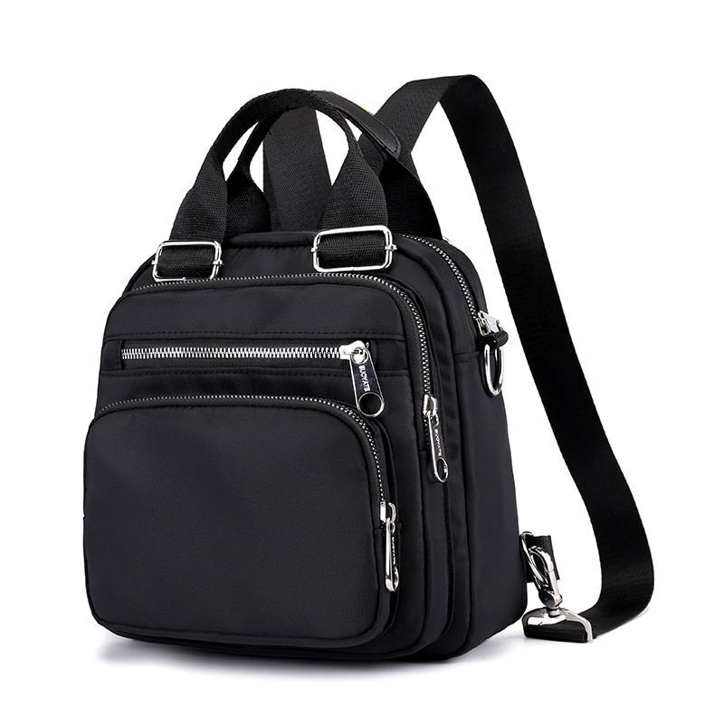 Women Nylon Backpack Waterproof Shoulder Bag Cartoon Print Rucksack Mini Casual