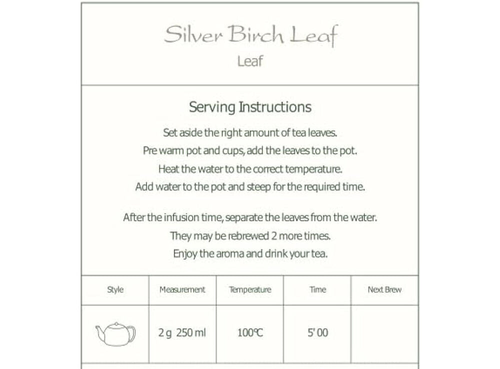 Silver Birch Leaf Tea - 100g