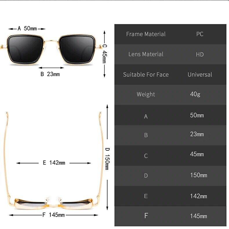 Vintage Steampunk Sunglasses Men Retro Metal Square Eyewear Trendy Fashion Shade