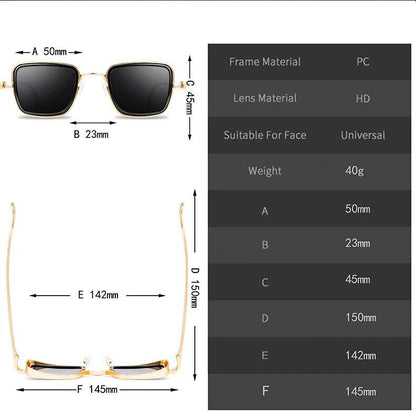 Vintage Steampunk Sunglasses Men Retro Metal Square Eyewear Trendy Fashion Shade