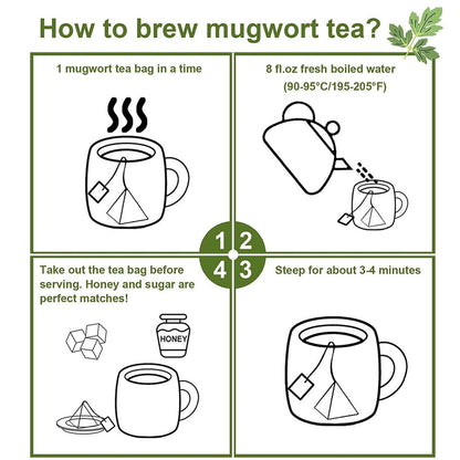 2023 FullChea Mugwort Tea Bag 40 Teabags 1.5g/bag Natural Artemisia Vulgaris