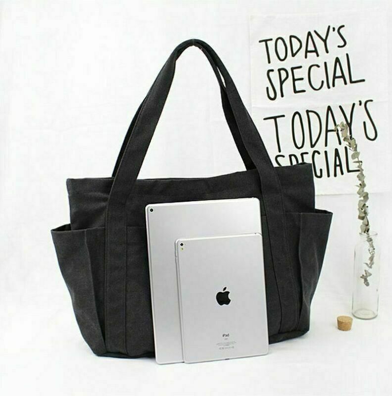 Women Oversize Canvas Handbag Shoulder Bag Fabric Tote Big Jumbo Diaper Bags
