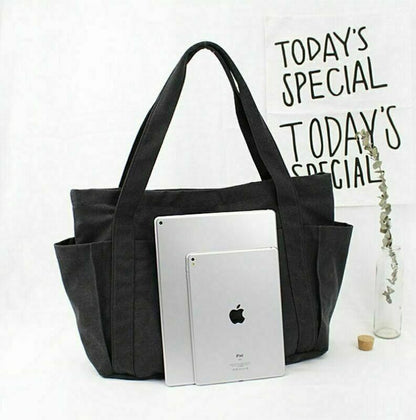 Women Oversize Canvas Handbag Shoulder Bag Fabric Tote Big Jumbo Diaper Bags