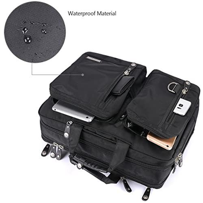 FreeBiz Laptop Backpack Messenger Bag-Hybrid Briefcase Bag Rucksack Black