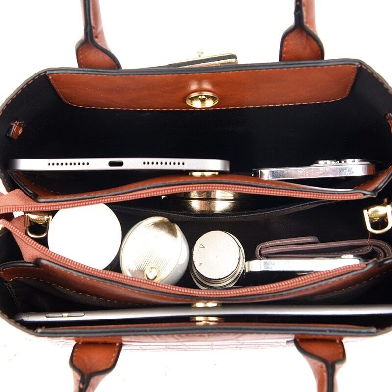 3-layer Women Single Shoulder Bag Leather Handbag Tote Bag Women Handbags