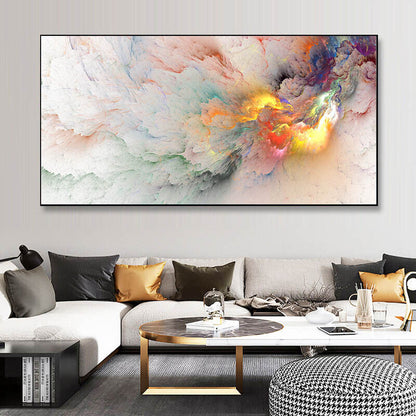 Abstract Colorful Blue Cloud Canvas Painting Landscape Posters And Prints H