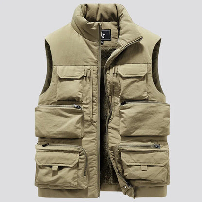 Men's Vest Coat Sleeveless Jacket Waistcoat Workwear Tops Cargo Vest Windbreaker