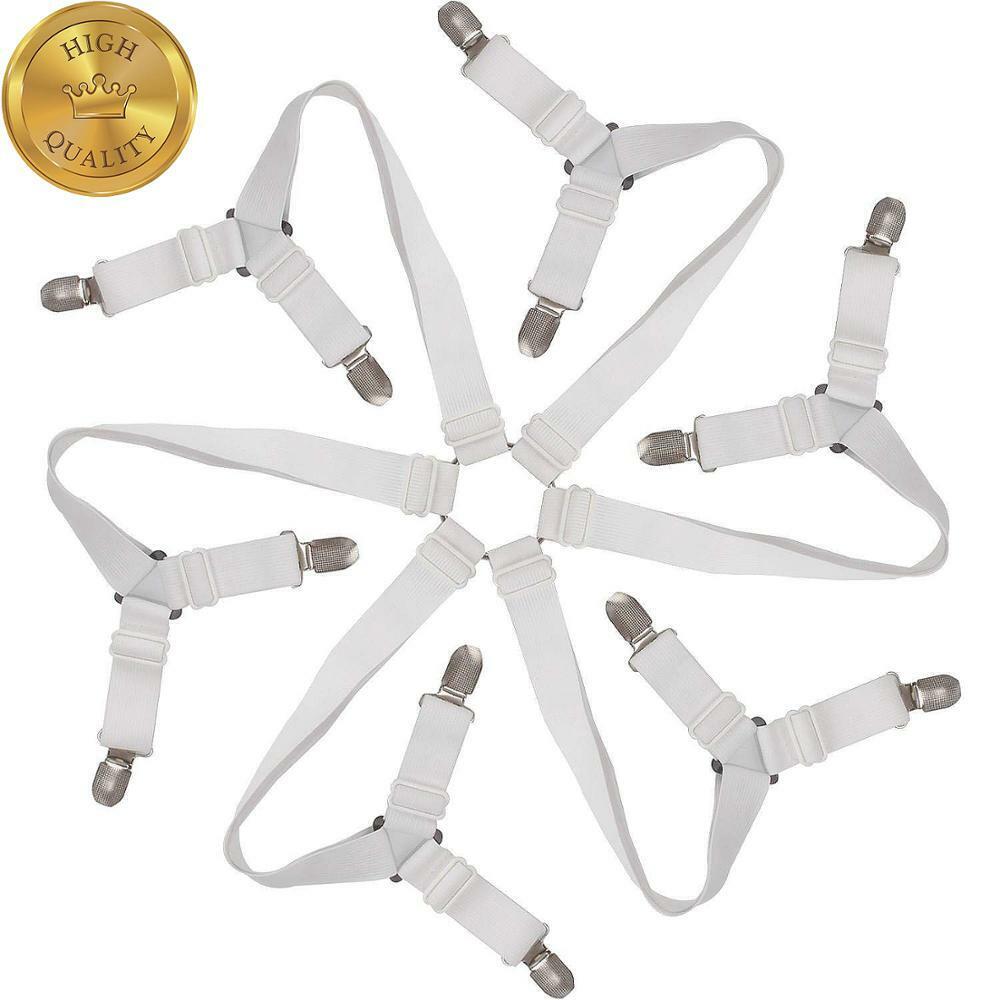 3 Way 6 Sides Bed Sheet Clips Gripper Fastener Suspender Elastic Mattress Holder