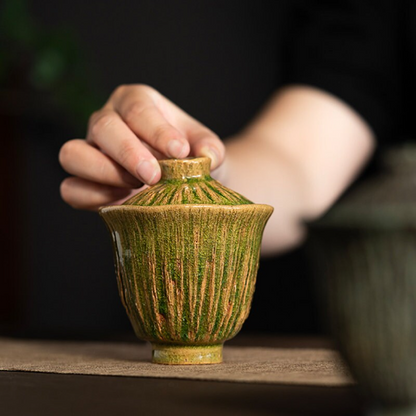 Novelty Ceramic Gaiwan Lotus Tea Bowl with Lid Tea Makers 140ml