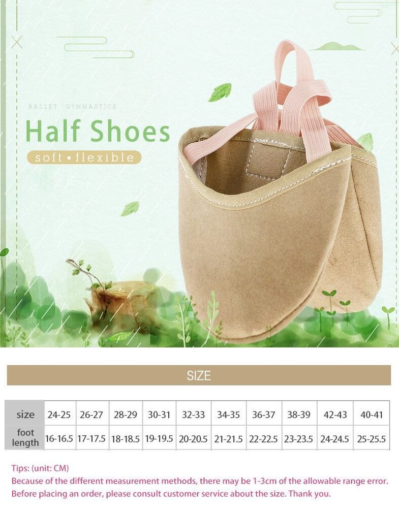 Rhythmic Gymnastic Shoes Microfiber Tan Elastic Half Sock Ballet Belly Dancewear